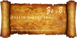 Zsilla Boglárka névjegykártya
